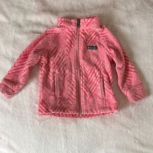 Columbia Pink Patterned Fleece Jacket